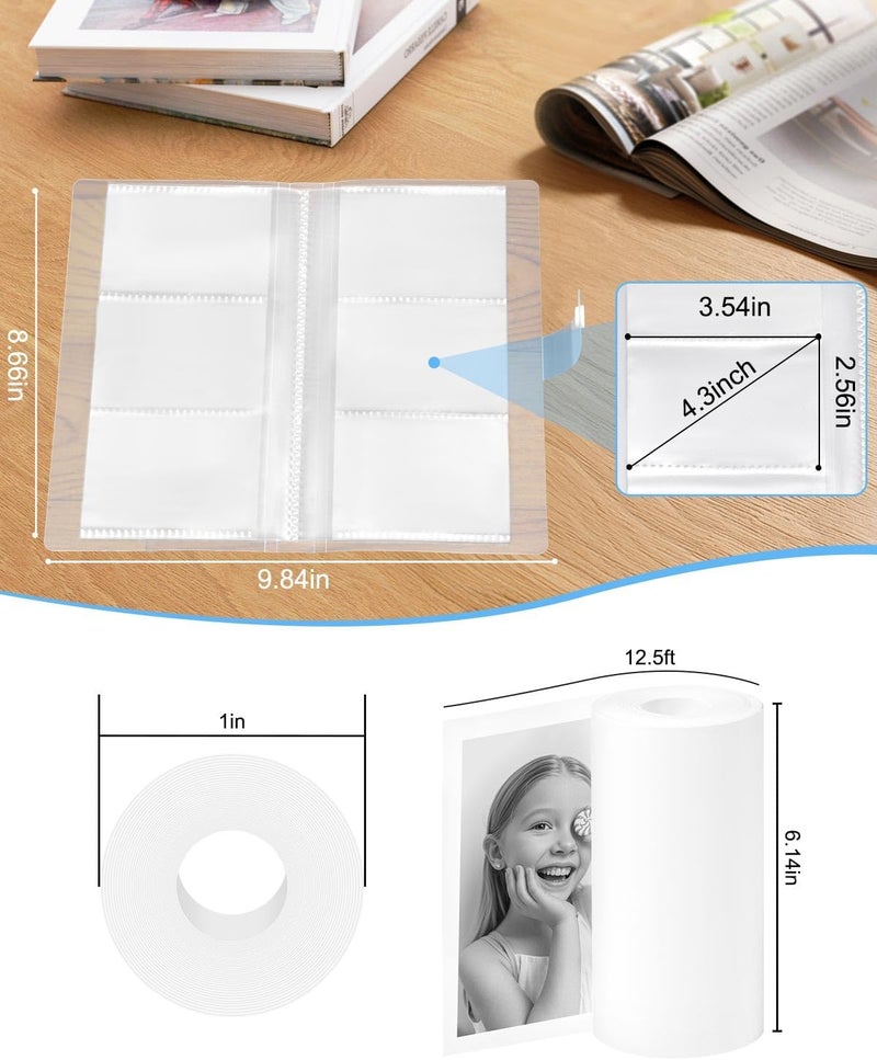 OTJ 12 Rolls Instant Print Camera for Kids Refill Print Paper Thermal Print Paper Rolls - Photo Album 2.5x3.5 Picture Holder Book Holds 120 Horizontal Photos DIY Picture Albums - Image 2